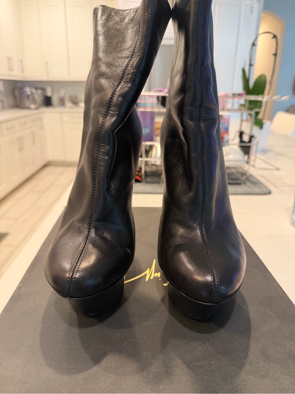Giuseppe Zanotti Black Women’s Platform Ankle Boots - Sleek Leather Look